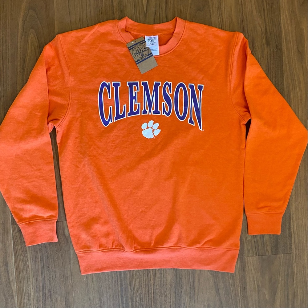 Clemson Tigers Orange Crewneck Sweatshirt M NWT